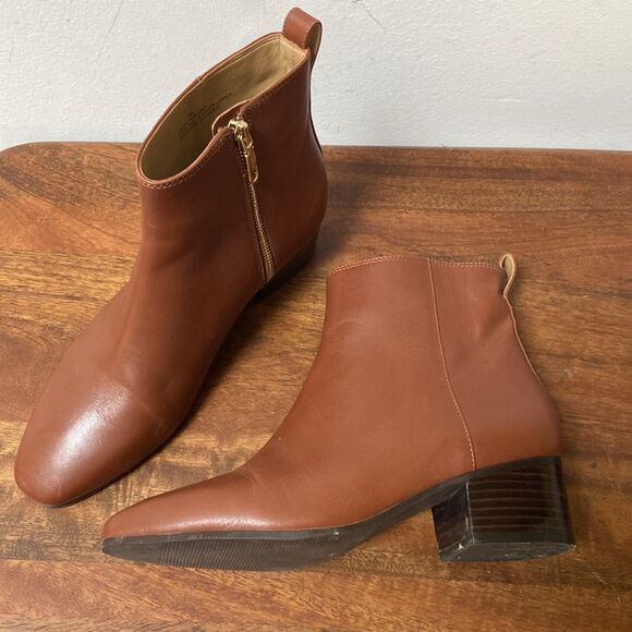 Talbots Brown Leather Chelsea Ankle Boots - Picture 1 of 13